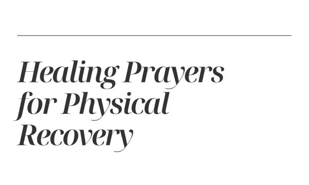 Healing Prayers for Physical Recovery